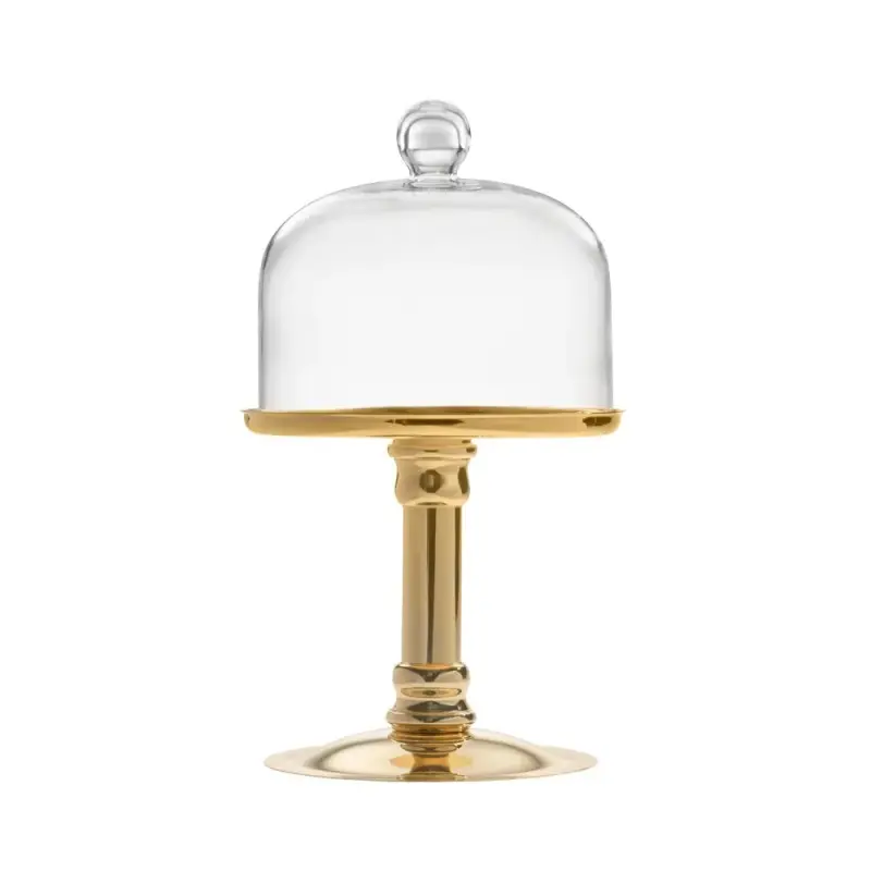 Designer Golden Plated Stainless Steel Lecci Tall Serving Stand 20 cm Designer Golden Plated Stainless Steel Lecci Tall Serving Stand 20 cm