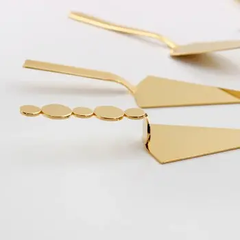 Designer Golden Plated Stainless Steel Riviera Pie Server