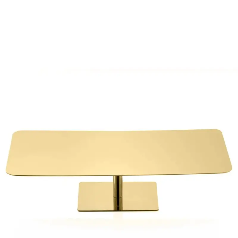 Designer Golden Plated Stainless Steel Rectangular Serving Tray Designer Golden Plated Stainless Steel Rectangular Serving Tray