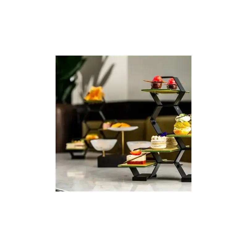 My Glass Studio Petit Fours Stand, Cream - Set of 3 - 23.7 x 20.0 x 28 cm