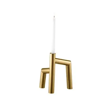 Designer Golden Plated Stainless Steel Escora Candlestick