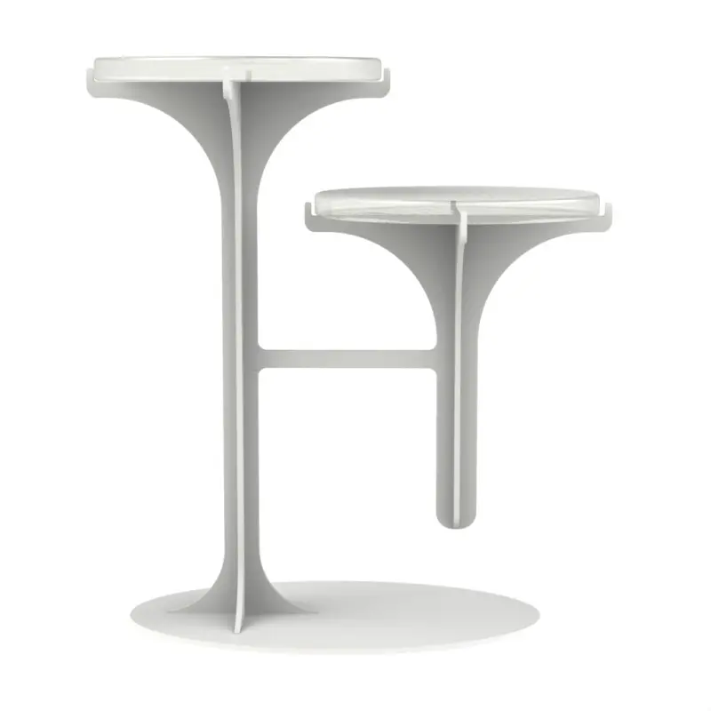 My Glass Studio Petit Fours Stand, White - Set of 2 - 23.6 x 13.9 x 25.2 cm
