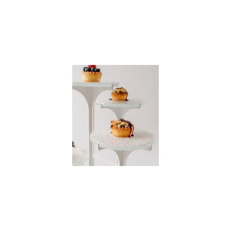 My Glass Studio Petit Fours Stand, White - Set of 2 - Dia: 13 cm, H: 40 cm
