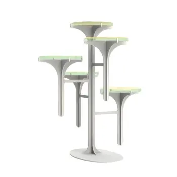 My Glass Studio Petit Fours Stand, Gold - Set of 2 - Dia: 13 cm, H: 40 cm
