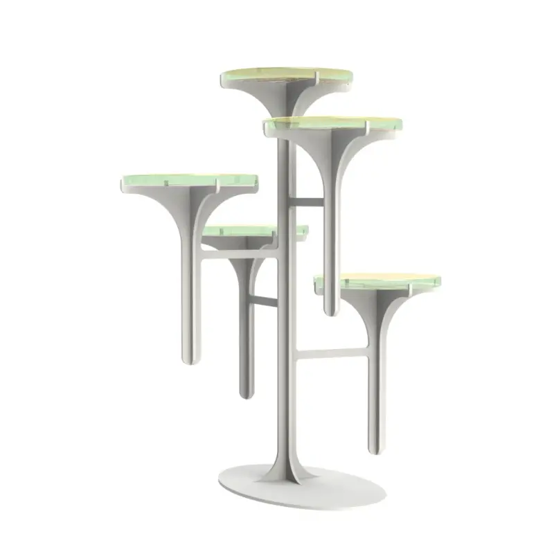 My Glass Studio Petit Fours Stand, Gold - Set of 2 - Dia: 13 cm, H: 40 cm