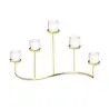 Designer Golden Plated Stainless Steel Leaf Candle Holder