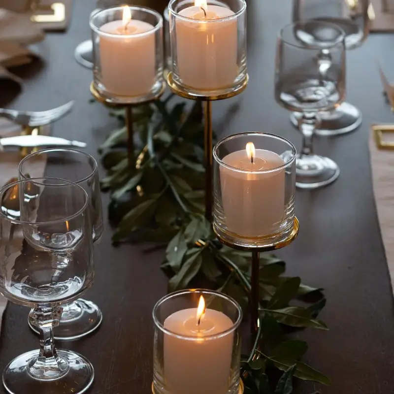 Designer Golden Plated Stainless Steel Leaf Candle Holder