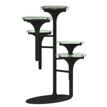 My Glass Studio Petit Fours Stand, Black - Set of 2 - Dia: 13 cm, H: 40 cm