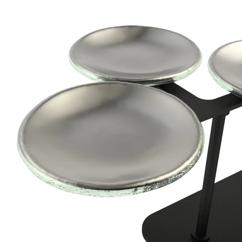 My Glass Studio Petit Fours Stand, Silver - Set of 2 - 47.5 x 27.0 x 12 cm