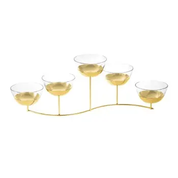 Designer Golden Plated Stainless Steel Fano Appetizer Holder