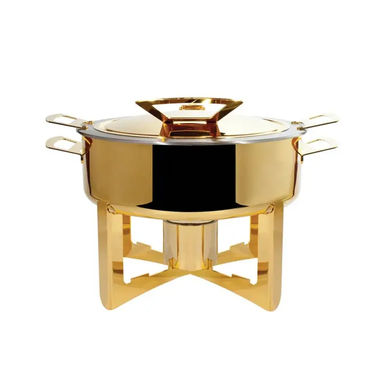 Designer Golden Plated Stainless Steel Riad Double Boiler Round 25 cm 4L Designer Golden Plated Stainless Steel Riad Double Boiler Round 25 cm 4L