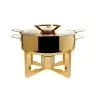 Designer Golden Plated Stainless Steel Riad Double Boiler Round 25 cm 4L