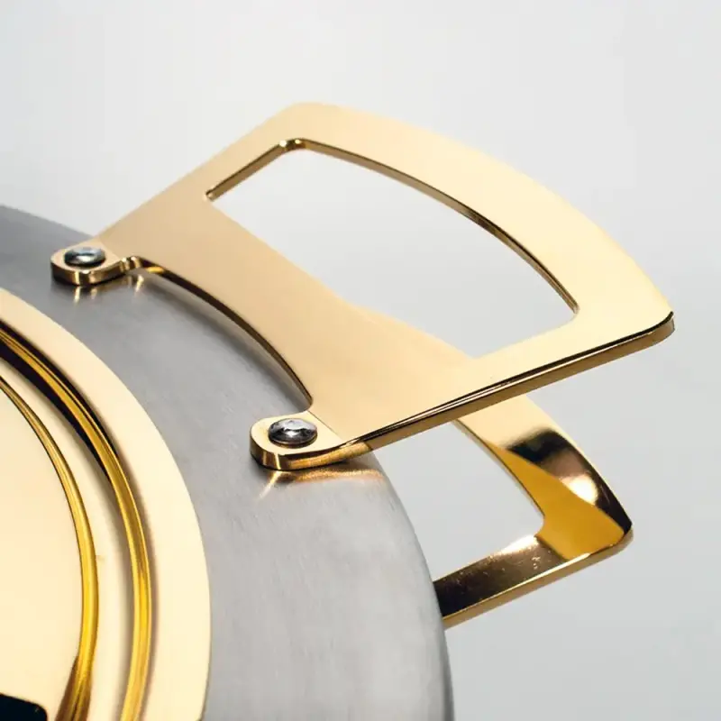 Designer Golden Plated Stainless Steel Riad Double Boiler Round 25 cm 4L Designer Golden Plated Stainless Steel Riad Double Boiler Round 25 cm 4L