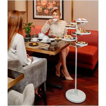 My Glass Studio Floor Tea Stand, White - Dia: 43 cm, H: 120 cm