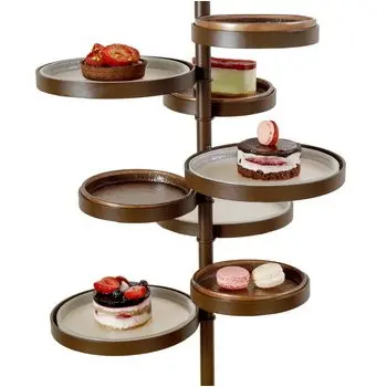 My Glass Studio Floor Tea Stand, White - Dia: 43 cm, H: 120 cm