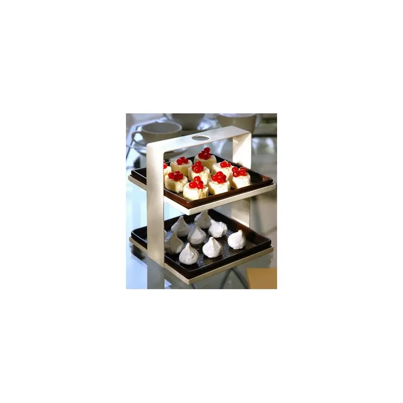 My Glass Studio 2 Tier Cake Stand, Cream - 19.0 x 19.0 x 21.0 cm