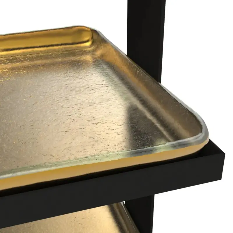 My Glass Studio 2 Tier Cake Stand, Gold - 19.0 x 19.0 x 21.0 cm - MyGlassStudio