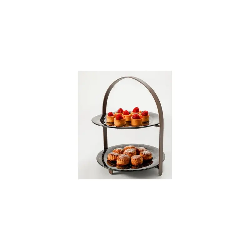 My Glass Studio 2 Tier Cake Stand, White - 27.0 x 25.5 x 32 cm