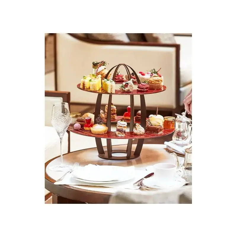 My Glass Studio 2 Tier Cake Stand, White - Set of 2 - Dia: 42 cm, H: 35 cm