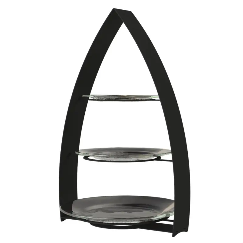 My Glass Studio Tea Stand, Black - Set of 2 - 35.0 x 24.0 x 56 cm