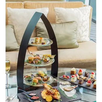 My Glass Studio Tea Stand, Black - Set of 2 - 35.0 x 24.0 x 56 cm