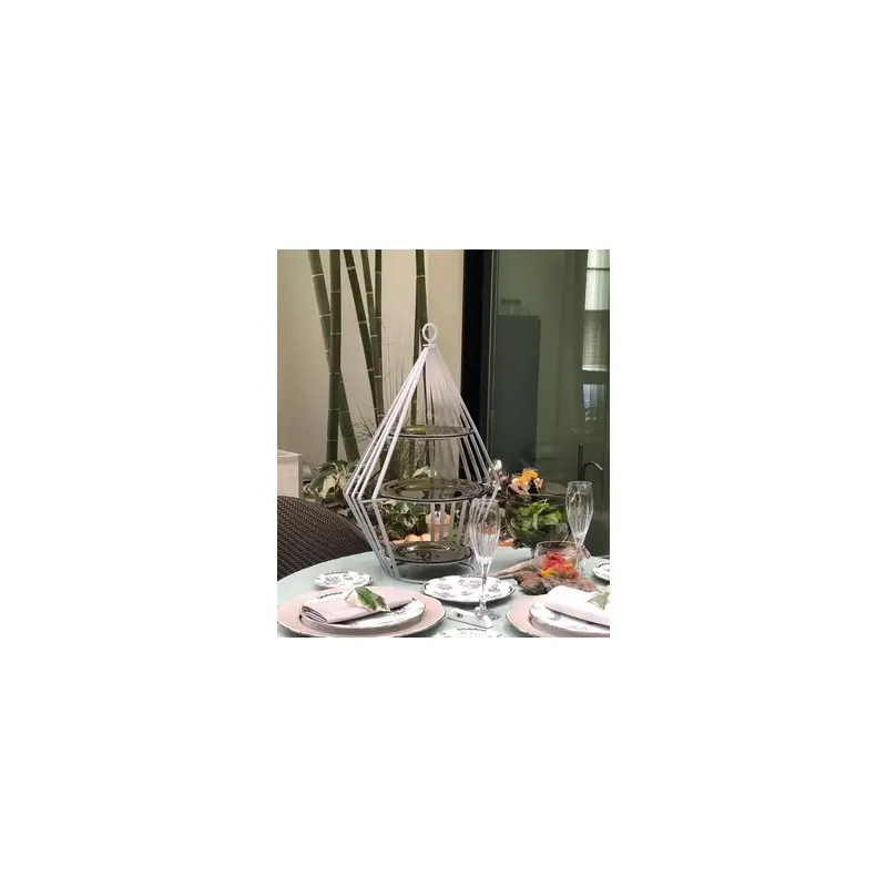 My Glass Studio Tea Stand, White - Set of 2 - 37.0 x 27.0 x 55 cm