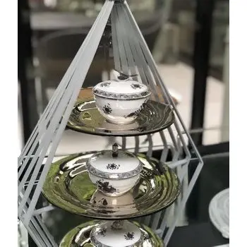 My Glass Studio Tea Stand, White - Set of 2 - 37.0 x 27.0 x 55 cm
