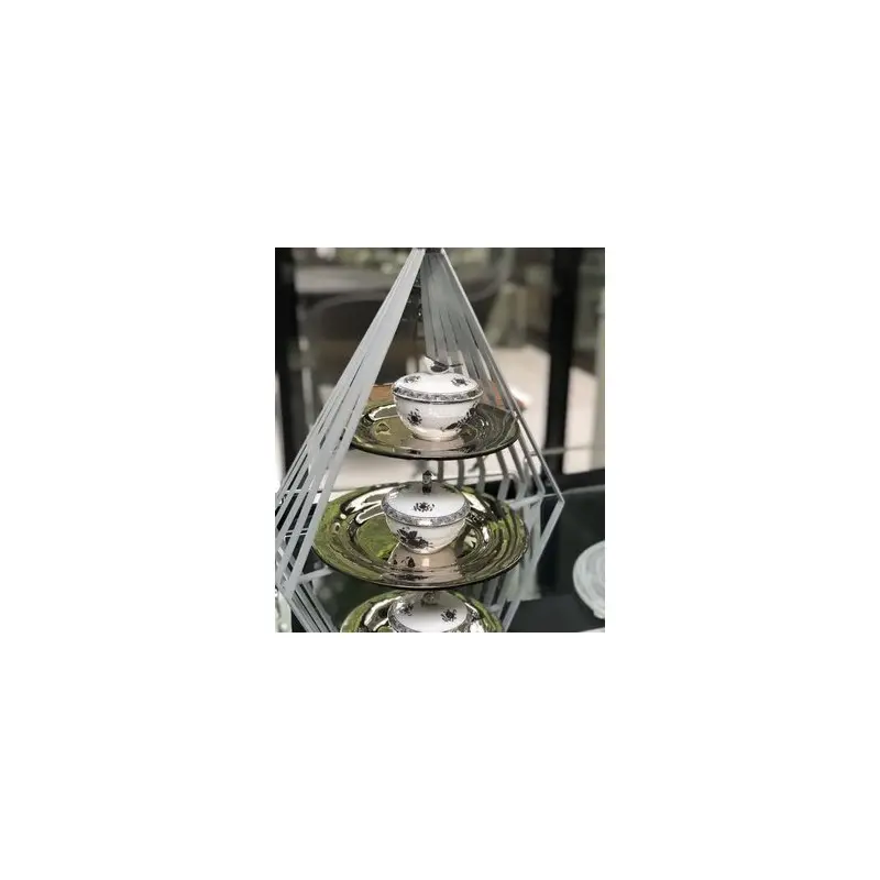 My Glass Studio Tea Stand, White - Set of 2 - 37.0 x 27.0 x 55 cm