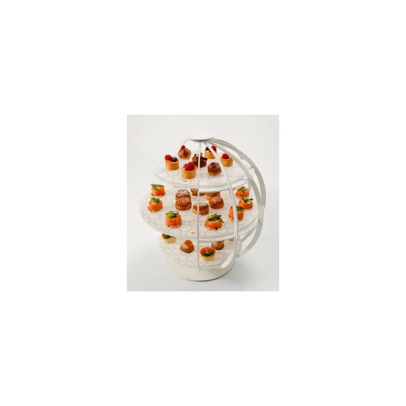 My Glass Studio Tea Stand, White - Set of 2 - Dia: 39 cm, H: 42 cm