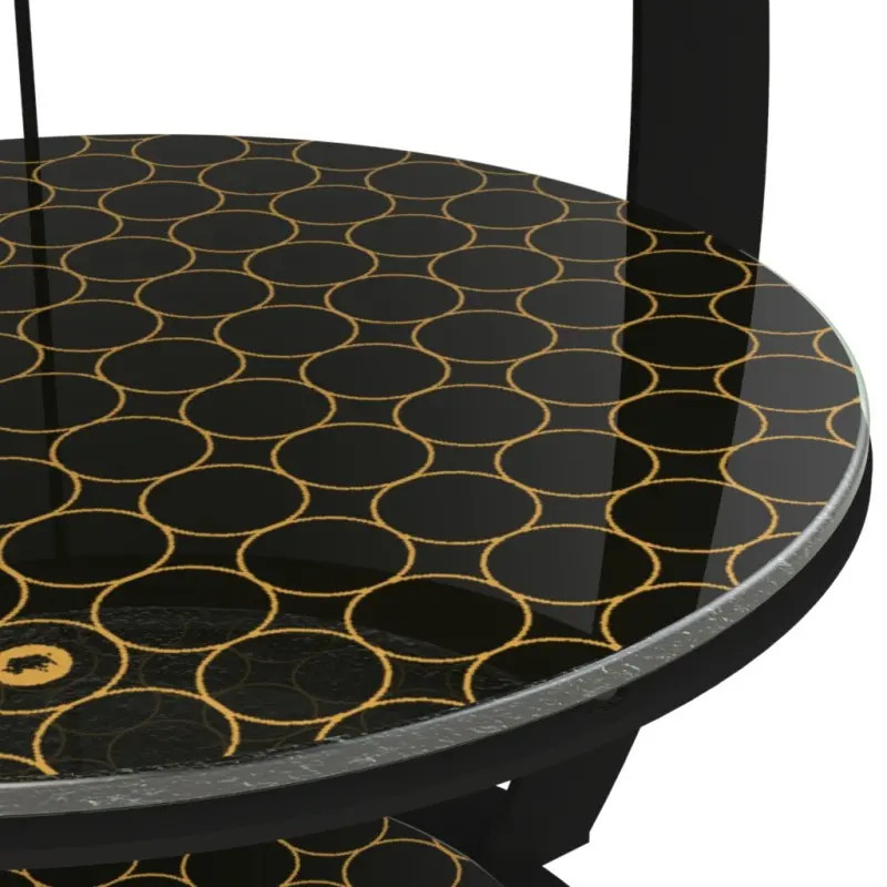 My Glass Studio Tea Stand, Black - Set of 3 - Dia: 32 cm, H: 41 cm