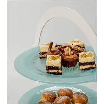 My Glass Studio Tea Stand, Black - Set of 2 - 33.0 x 23.0 x 55 cm