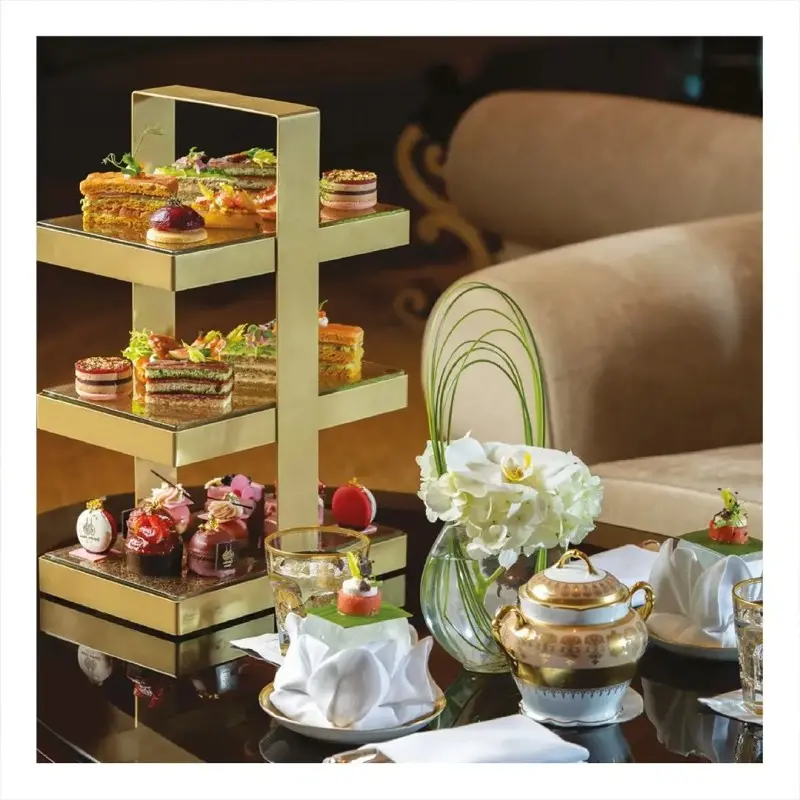 My Glass Studio Tea Stand, White - Set of 2 - 29.0 x 18.4 x 43.2 cm