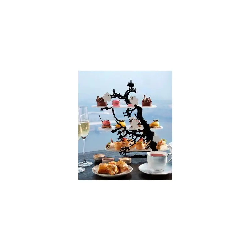 My Glass Studio Tea Stand, Black - Set of 2 - 38.2 x 14.5 x 37 cm