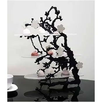 My Glass Studio Tea Stand, White - Set of 2 - 38.2 x 14.5 x 37 cm