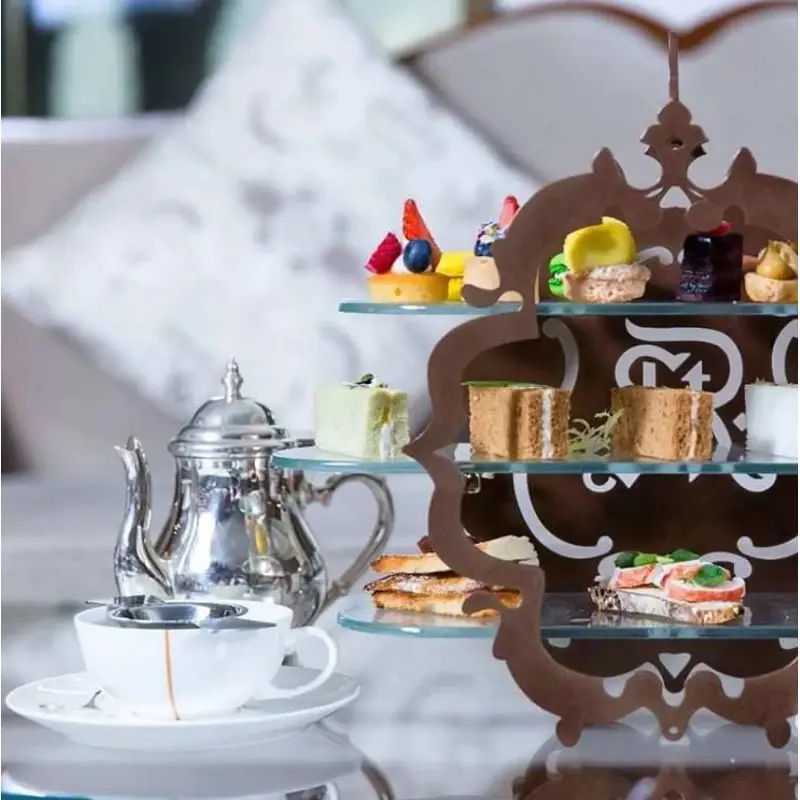 My Glass Studio Tea Stand, Black - Set of 2 - 37.5 x 12.6 x 29 cm