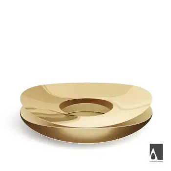 Designer Golden Plated Stainless Steel Slice Centerpiece