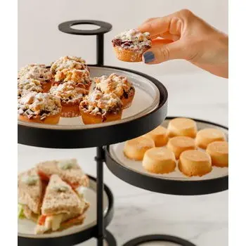 My Glass Studio Tea Stand, Cream - 38.1 x 35.7 x 34 cm