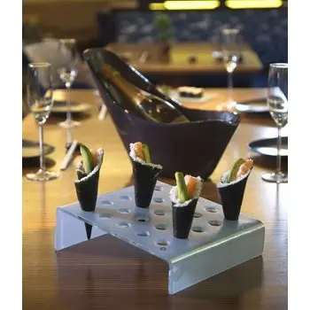 My Glass Studio Food Cone Holder, Black - Set of 4 - 26.0 x 22.0 x 6 cm