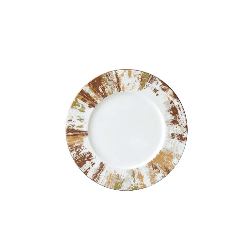 Narumi Flat Rim Collection Grain 21cm Flat Rim Plate - Set of 24