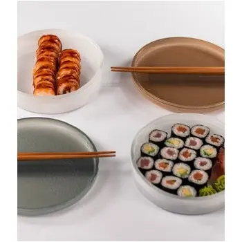 My Glass Studio Bento Box, Grey - Set of 3 - Dia: 19 cm, H: 5 cm