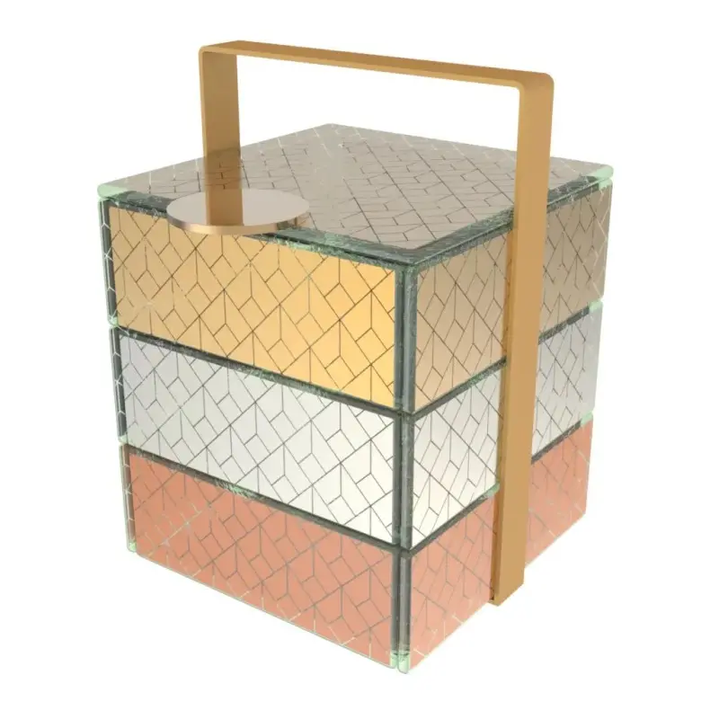 My Glass Studio Bento Box, White - Set of 2 - 14.4 x 16.2 x 20 cm