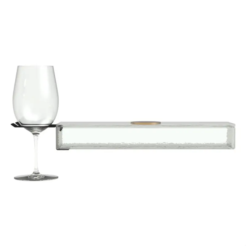 My Glass Studio Wine Holder Plate, Clear - Set of 8 - 36.0 x 9.0 x 4 cm