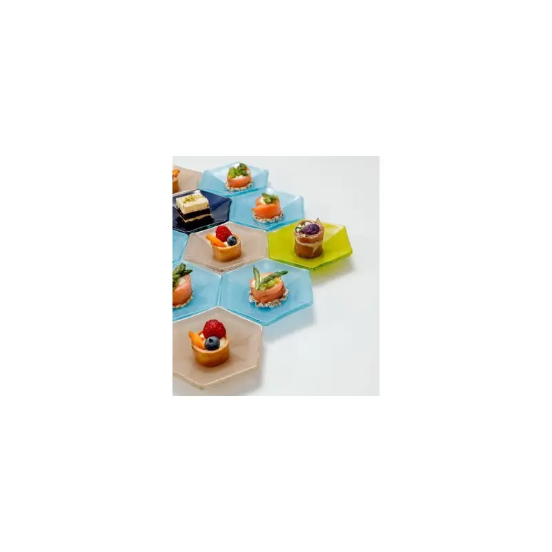 My Glass Studio Tasting Plate, Tan - Set of 24 - Dia: 12 cm, H: 2 cm