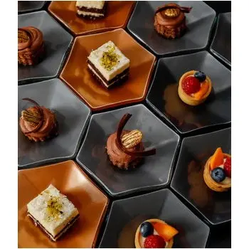 My Glass Studio Tasting Plate, Grey - Set of 24 - Dia: 12 cm, H: 2 cm