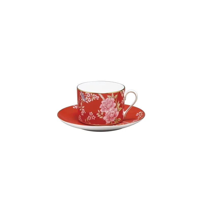 Narumi Flat Rim Collection Queen's Garden Red Tea/Coffee Cup - Set of 24 Narumi Flat Rim Collection Queen's Garden Red Tea/Coffee Cup - Set of 24