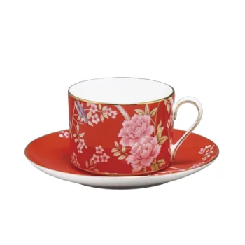 Narumi Flat Rim Collection Queen's Garden Red 16cm Saucer - Set of 36