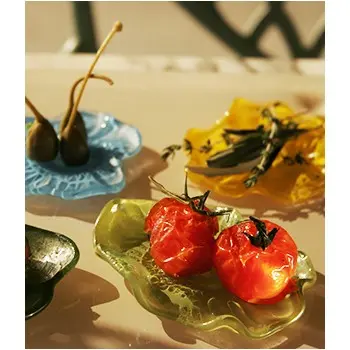 My Glass Studio Tasting Plate, Grey - Set of 20 - 6.5 x 5.5 x 1 cm