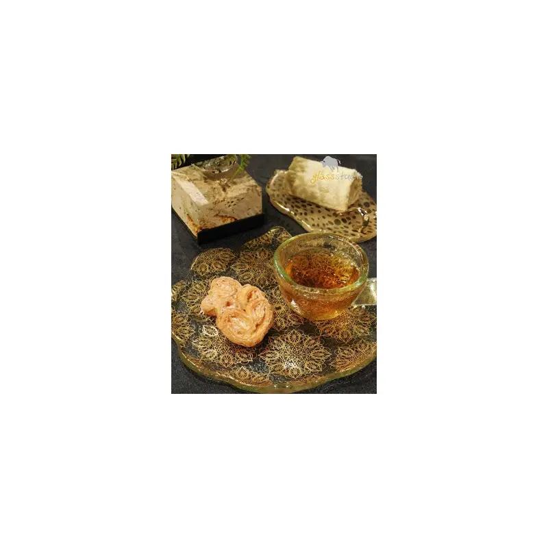 My Glass Studio Tasting Plate, Black - Set of 12 - 15.5 x 9.0 x 3 cm