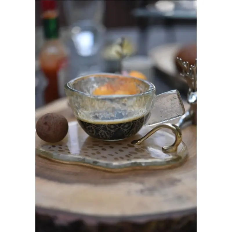 My Glass Studio Tasting Plate, Cream - Set of 12 - 15.5 x 9.0 x 3 cm