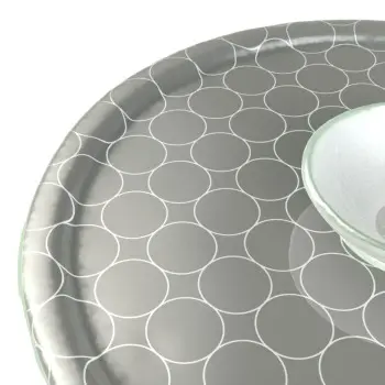 My Glass Studio Appetizer Server, Grey - Set of 6 - Dia: 39 cm, H: 4 cm